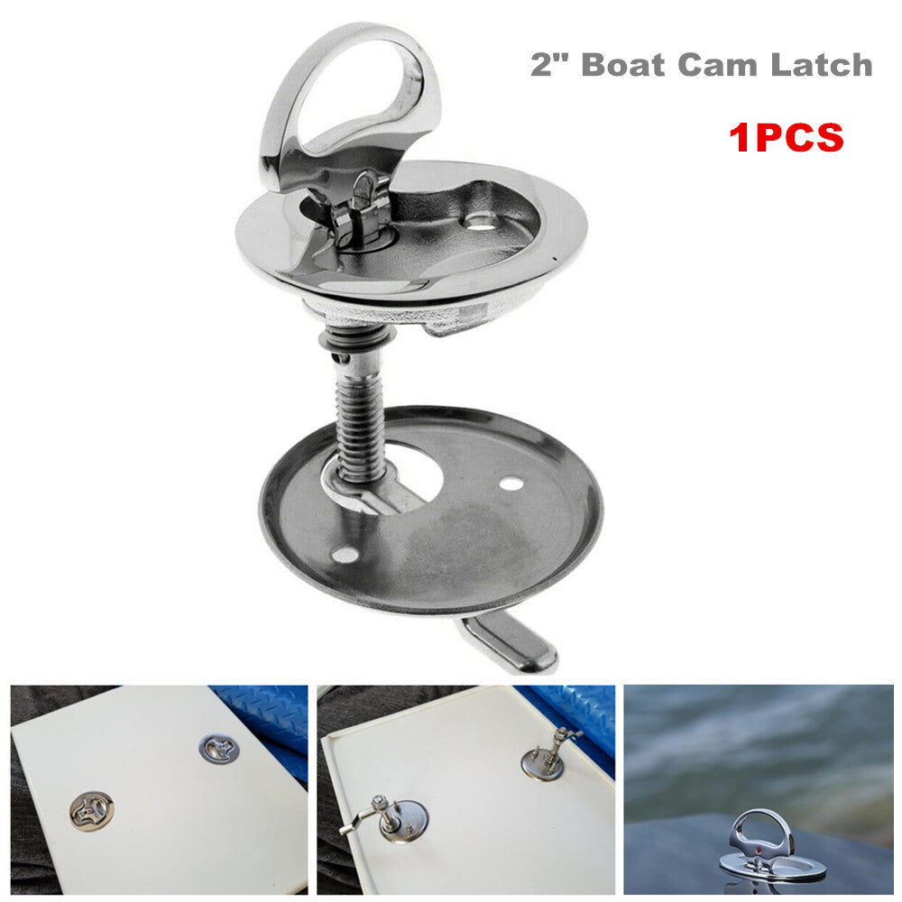 1-Pack 2-inch Marine Cam Latch Stainless Steel Marine Hatch Flushing Lifting Strap Backplate n