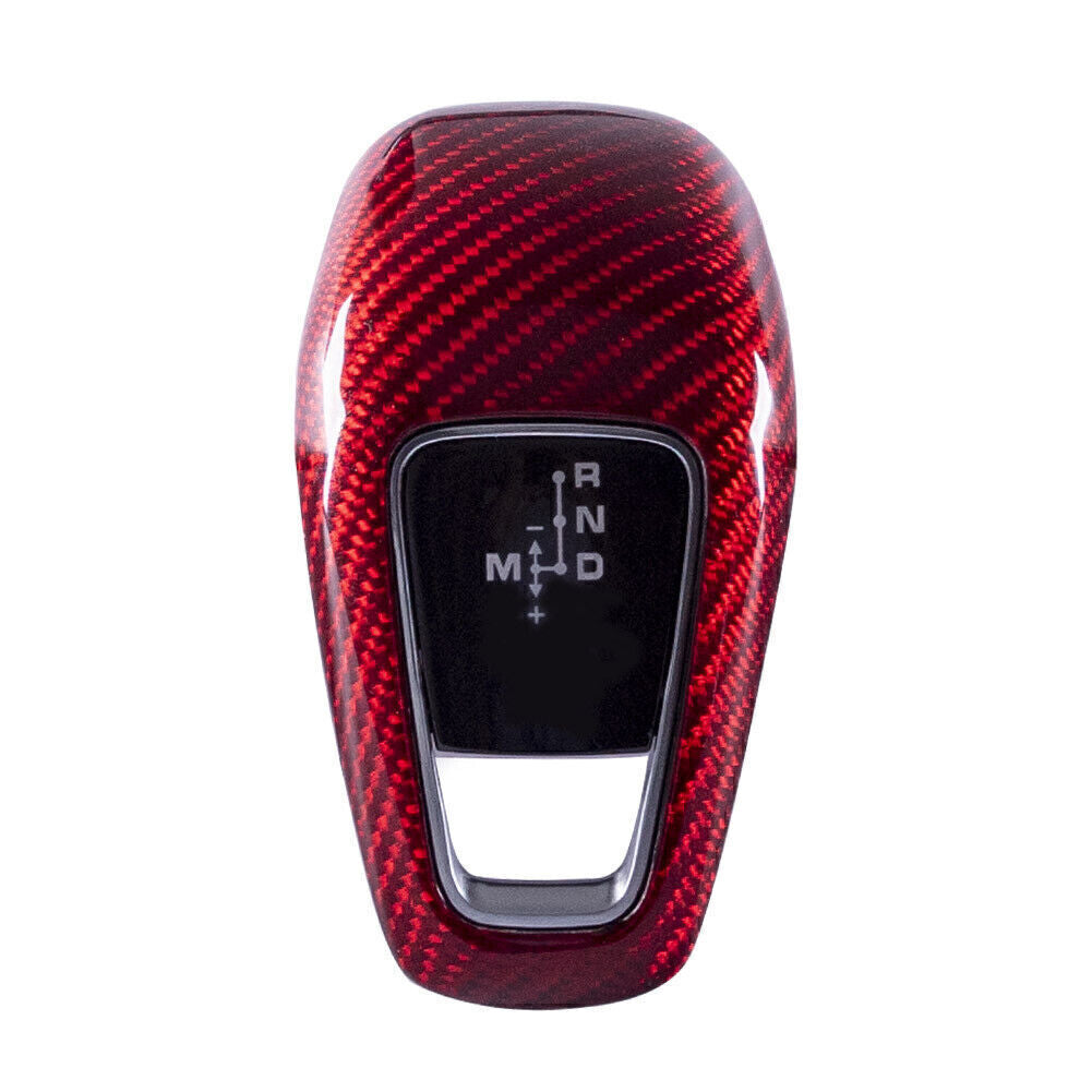 Carbon Fiber Gear Shift Knob Cover Trim for Porsche for Cayenne 2018-2021 RED