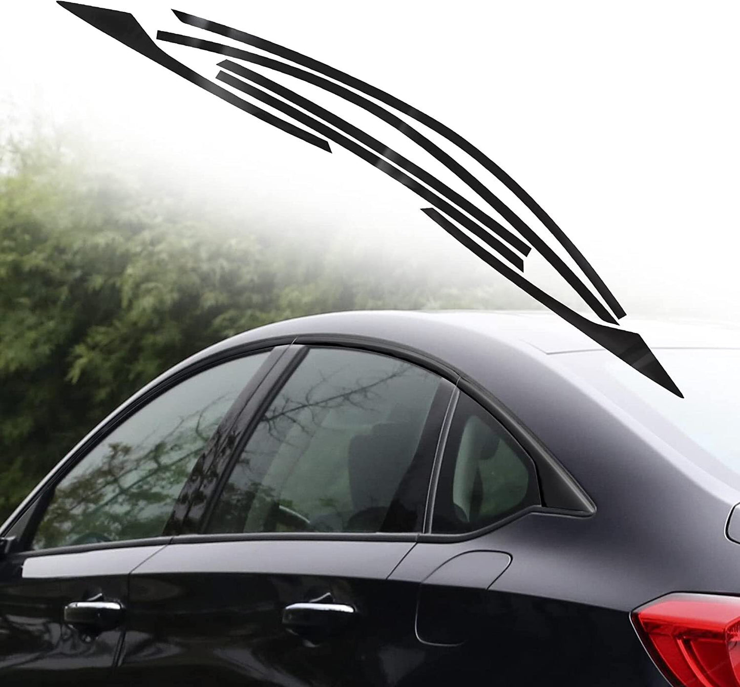 6 pieces for 2018-2022 for Honda Accord chrome-plated side window trim, gloss black - n