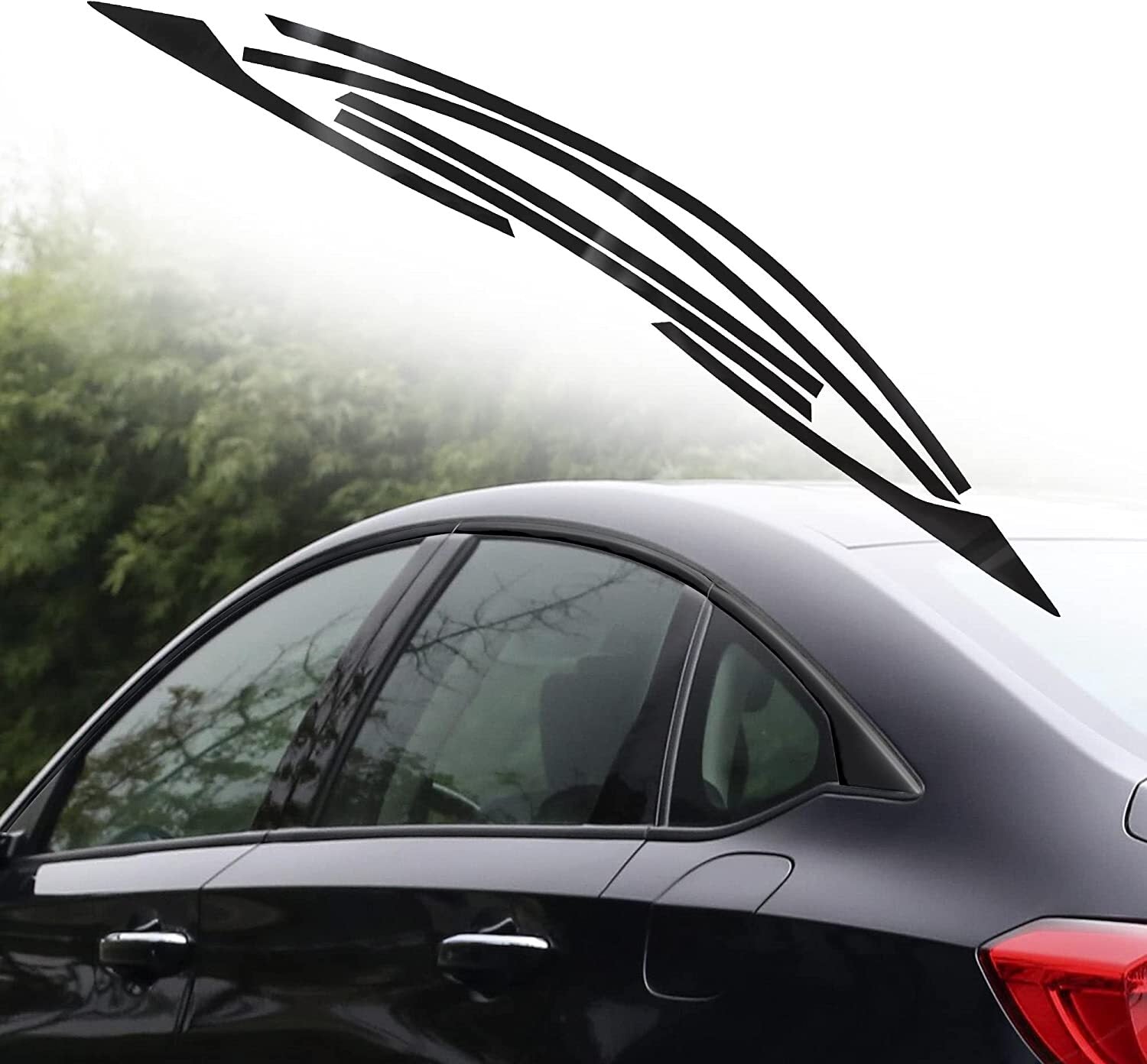 6 pieces for 2018-2022 for Honda Accord chrome-plated side window trim, gloss black - n
