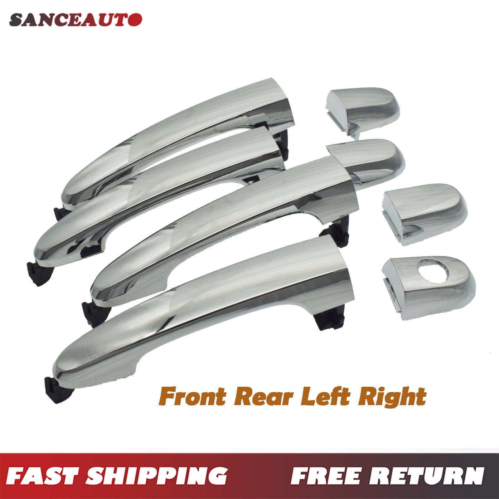 Chrome exterior door handles for 2011-2015 for Kia Sorento (front, rear, left, 4-piece). v