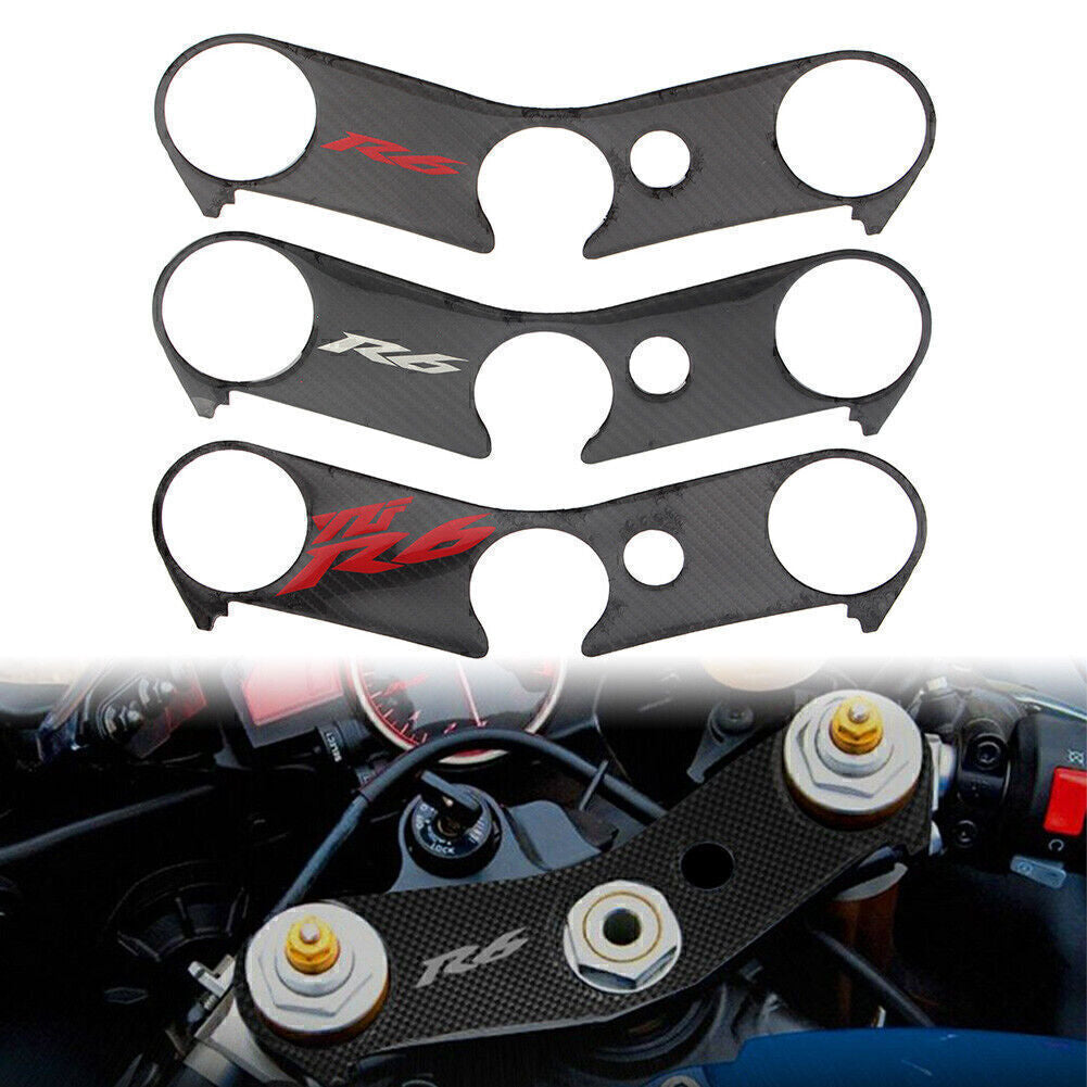 for Yamaha YZF R6 06-2017 Carbon Fiber Look Handle Yoke Cover Protection Sticker
