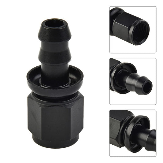 6AN AN6 Female To 3/8 Straight Push-On Barb Hose Adapter Swivel Fitting,Black
