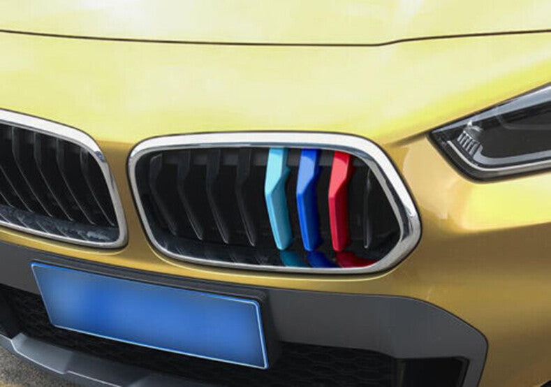 for BMW X2 2018-2021 3-Color Front Center Mesh Grille Grill Strip cover Trim 3PC