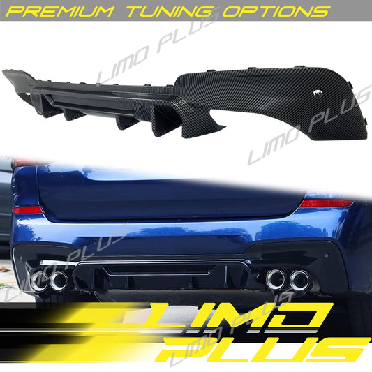 Carbon Style Diffuser For 2018-2021 for BMW G01 X3 M40i M-Sport Rear Bumper Lip Q
