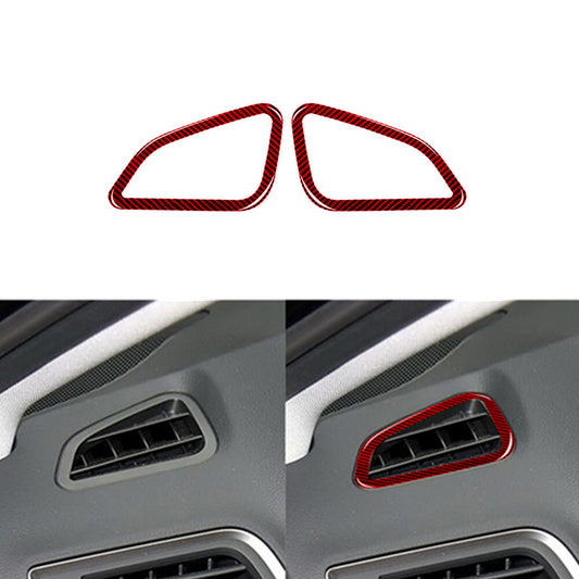 2X Red Carbon Fiber Defogger Outlet Cover Trim for Subaru Outback Legacy 2015-17