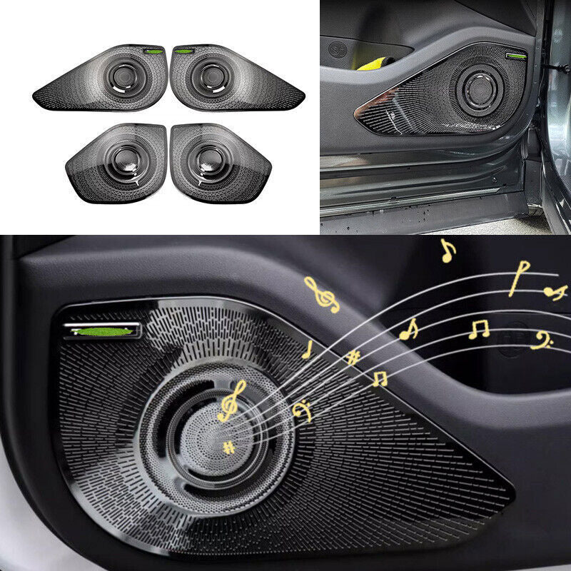 for Hyundai for Tucson 2021-2023 Black Steel Door Speaker Bezel Frame Cover Trim B n