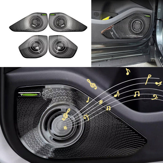 for Hyundai for Tucson 2021-2023 Black Steel Door Speaker Bezel Frame Cover Trim B n