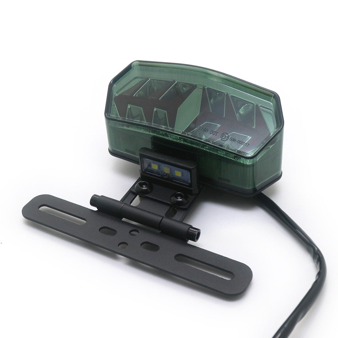 New LED Smoke Tail Brake Turn Signal Light Bracket Mount License Plate Light Q
