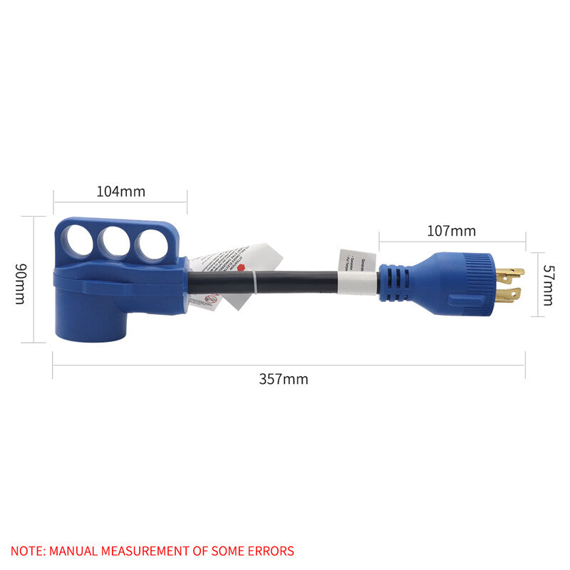 30A to 50A 125/250W RV/Camping Van/Trailer Charging Cable Adapter 10/3 AWG- n