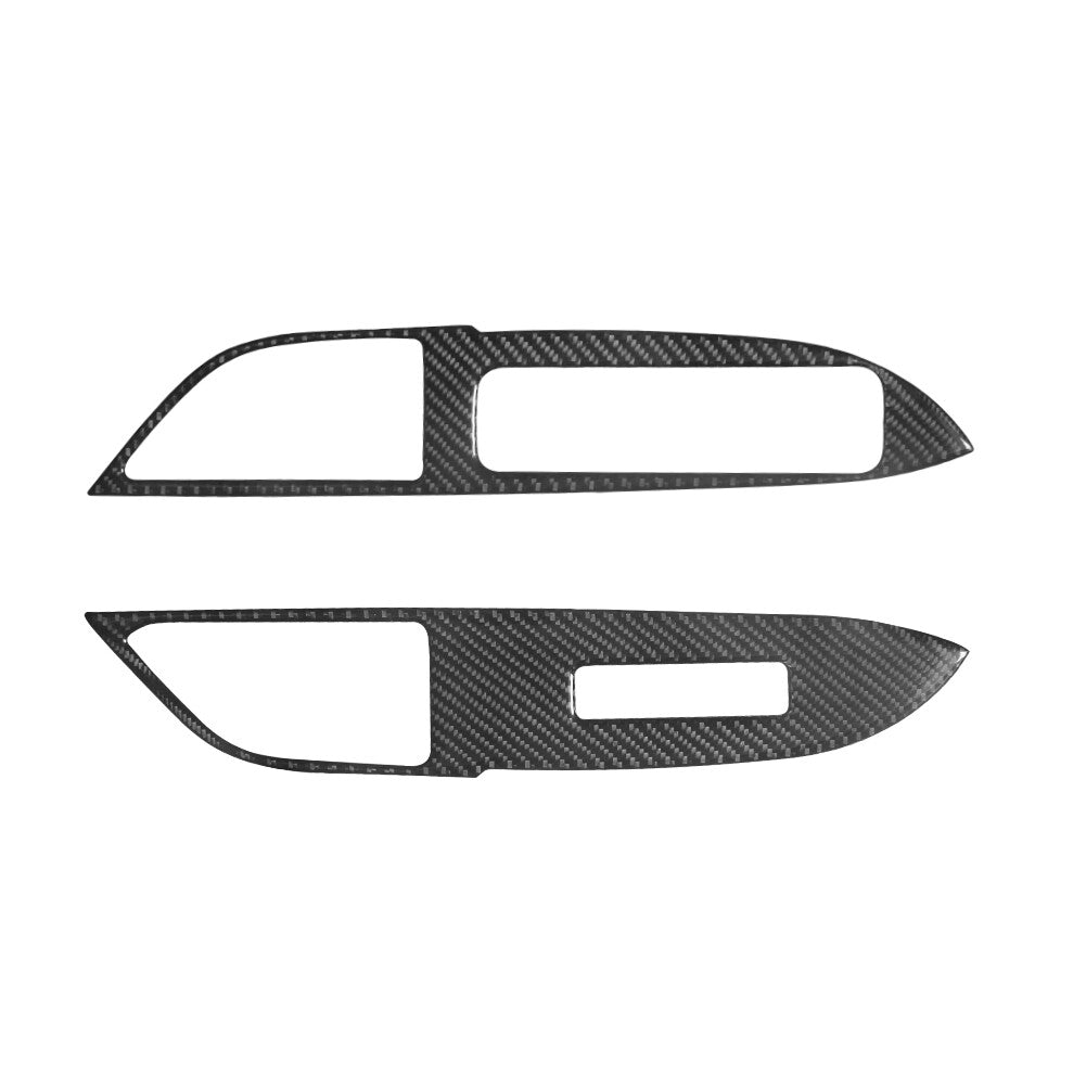 2Pcs Red Carbon Fiber Interior Rear Door Panel Cover Trim for Infiniti G37 10-13 v