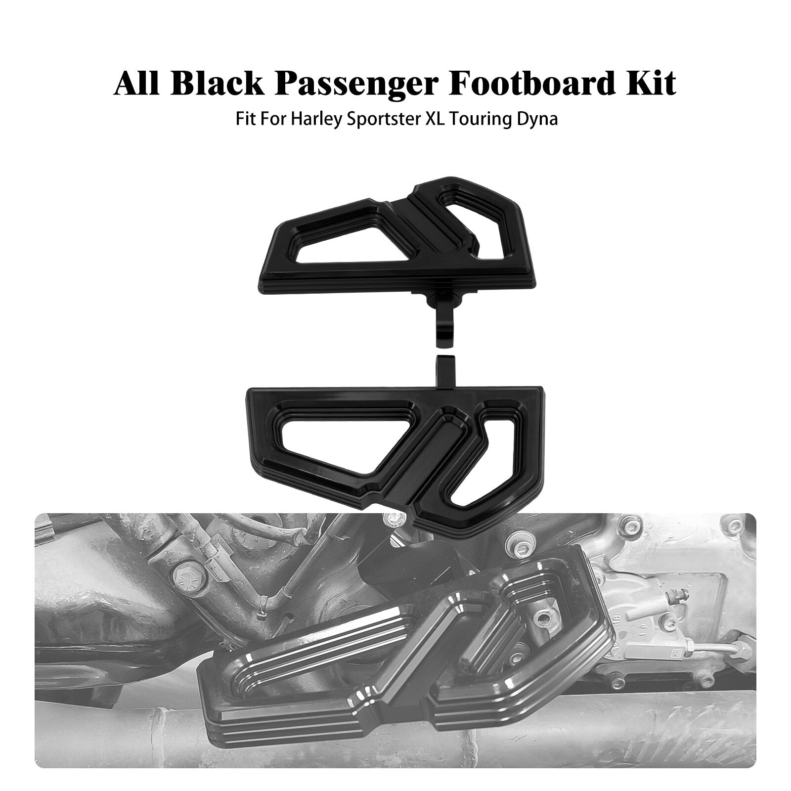 Black Passenger Empire Footboards Foot Pegs Rests for Harley Touring Sportster