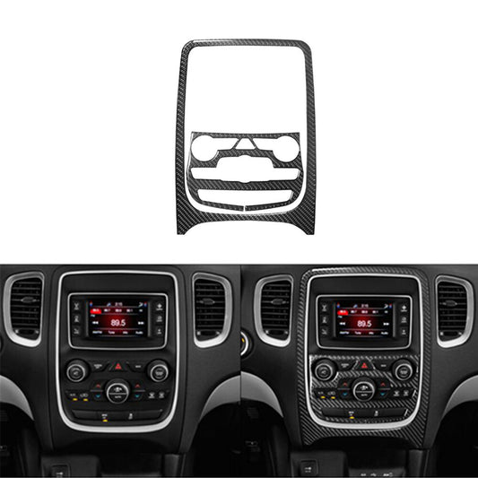 Carbon Fiber Central Console Panel Frame Trim for Dodge Durango 2014-20 Type A