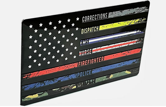 Car side fender rear boot badge decal American flag First Responder applicable to  for ford