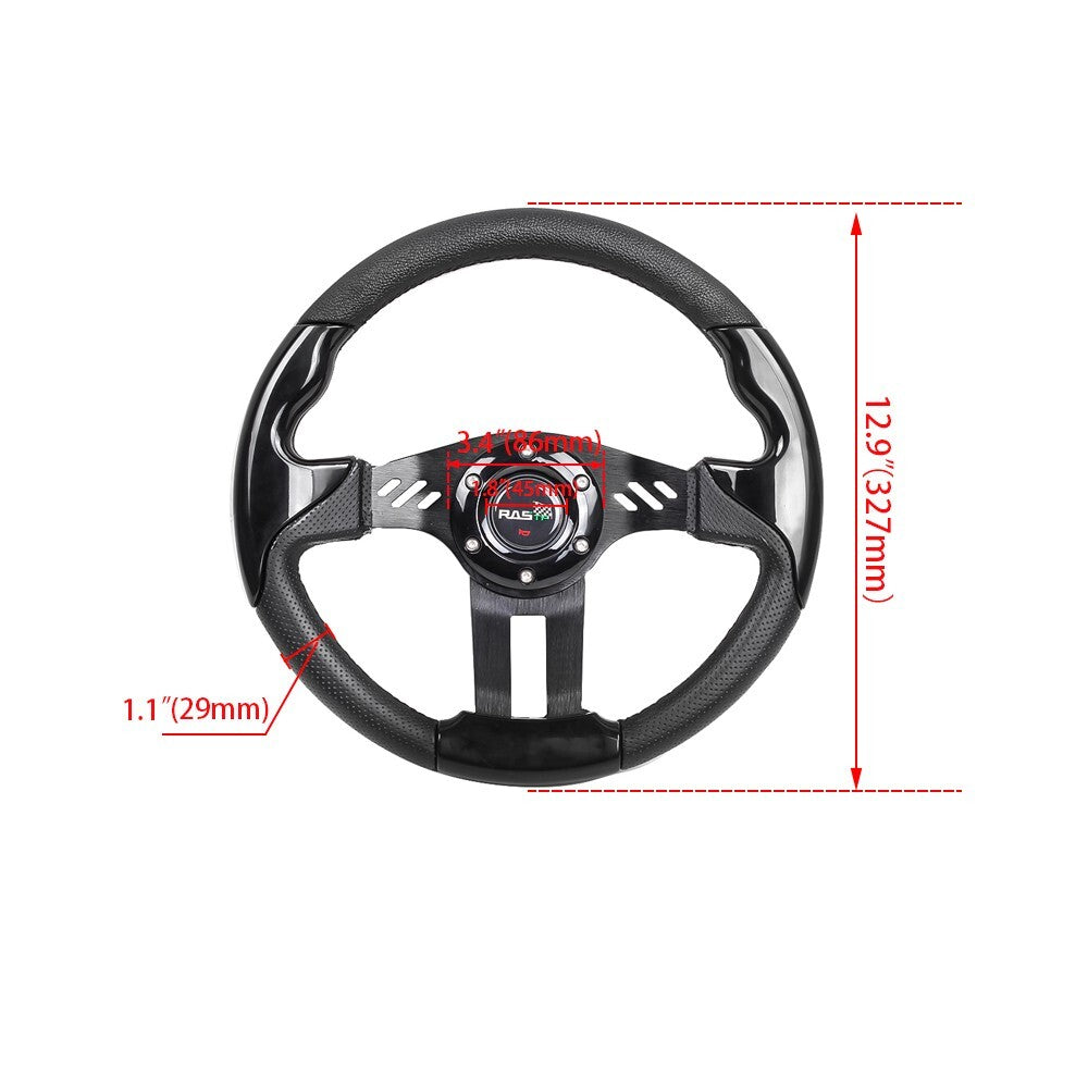 For Club Car for DS 1984-UP Black Hub Adapter+13inch Black for Golf Cart Steering Wheel