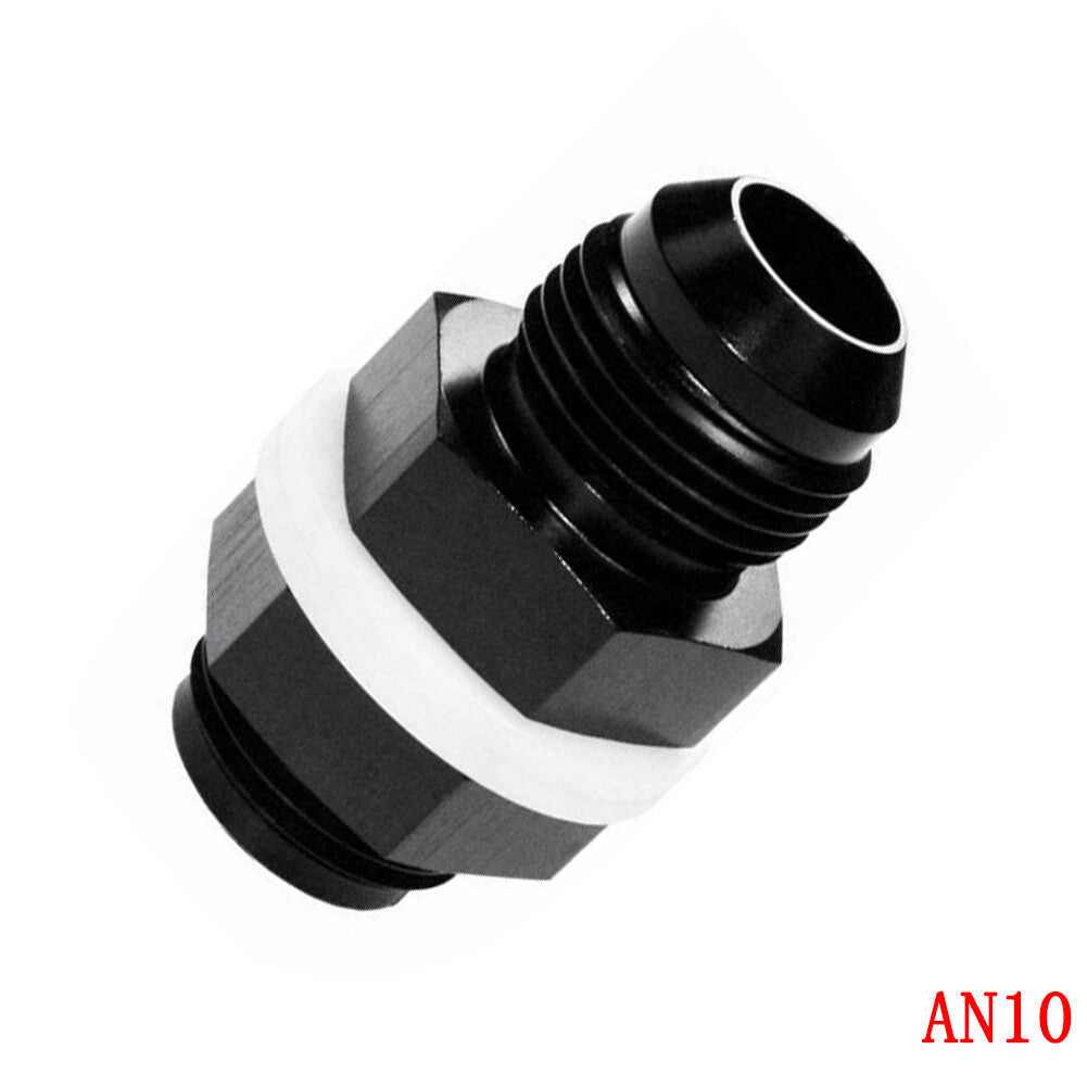 10 AN AN10 Flare Fuel Cell Bulkhead Fitting With Washer Black Q