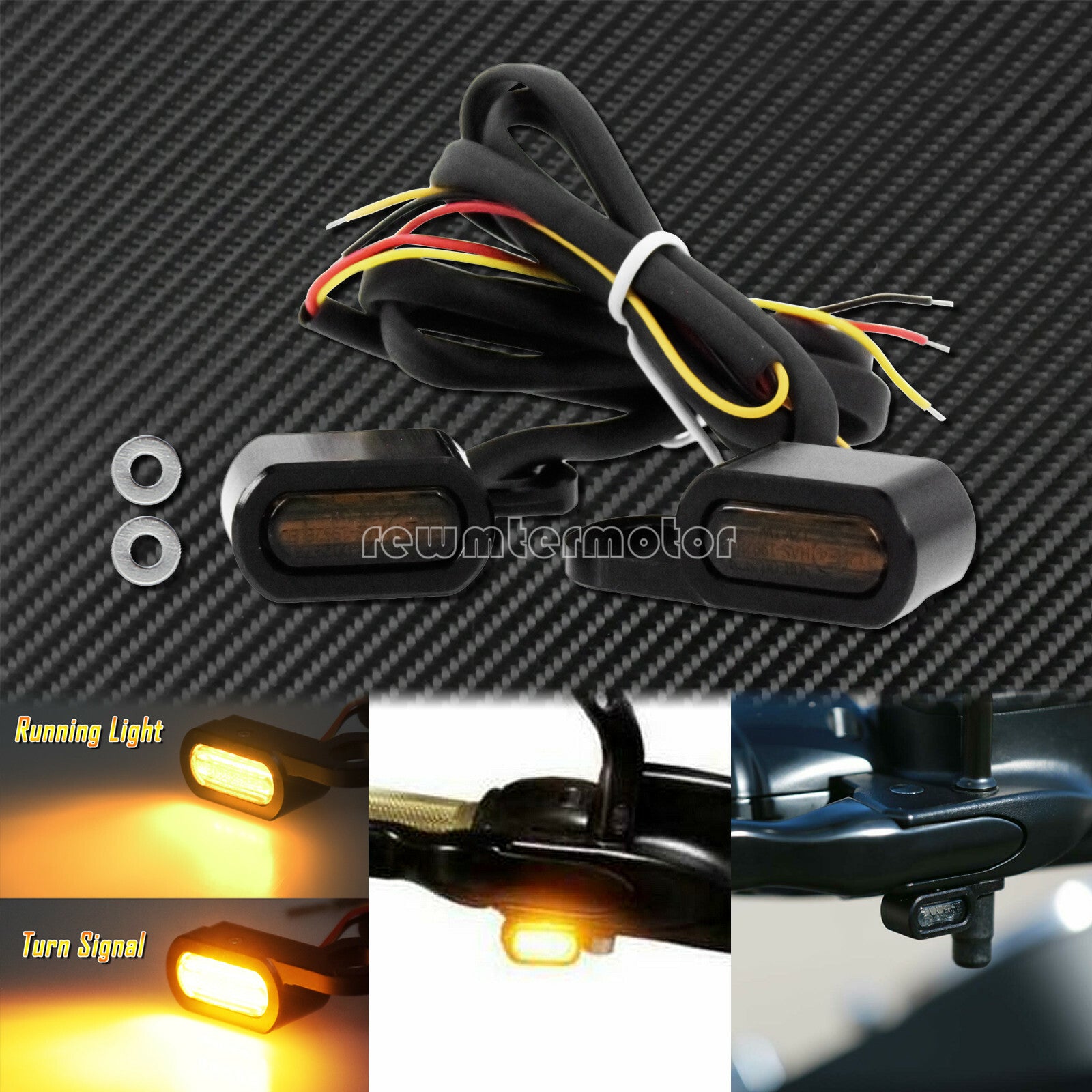 LED Clutch Turn Signal Indicator Running Light Fit for Harley Touring Softail Q