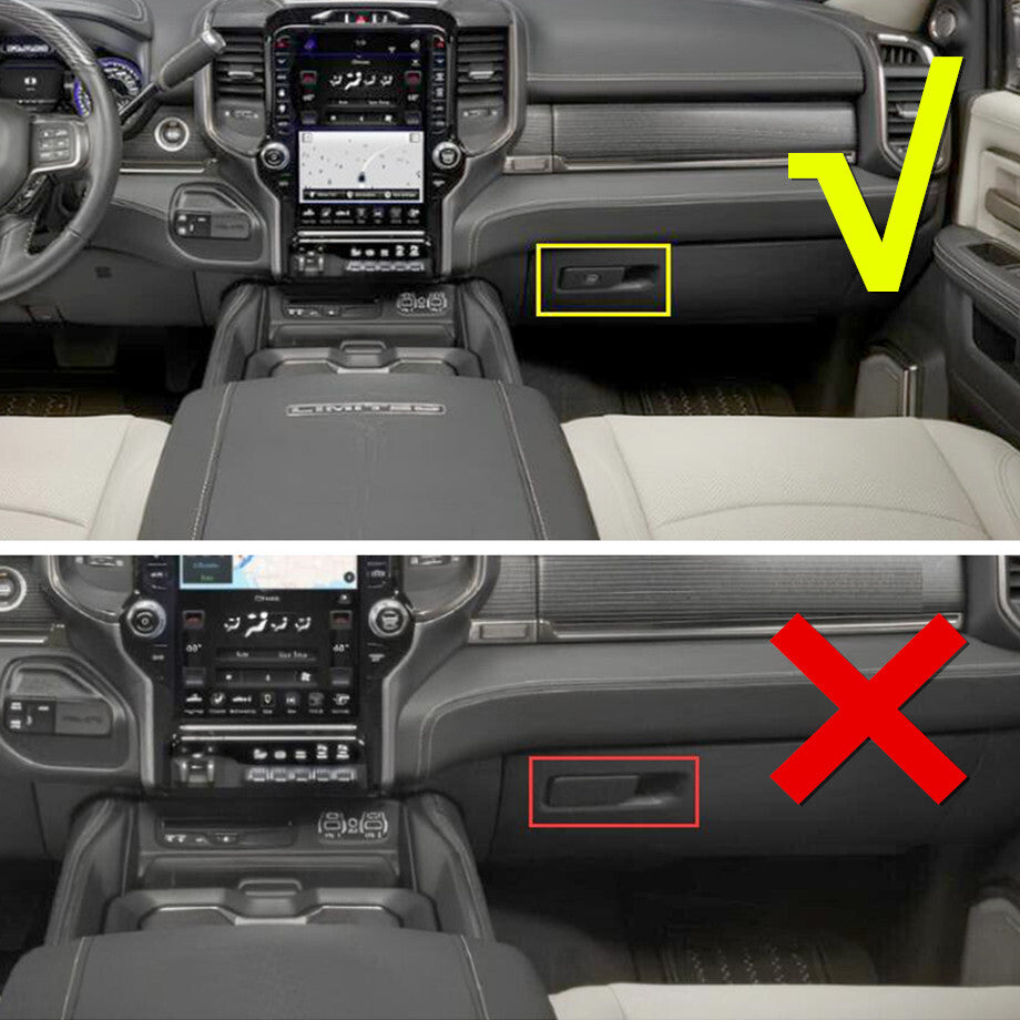 For 2019-2022 for Dodge for RAM 3500 Carbon Fiber Interior Glove Box Handle Cover Trim v