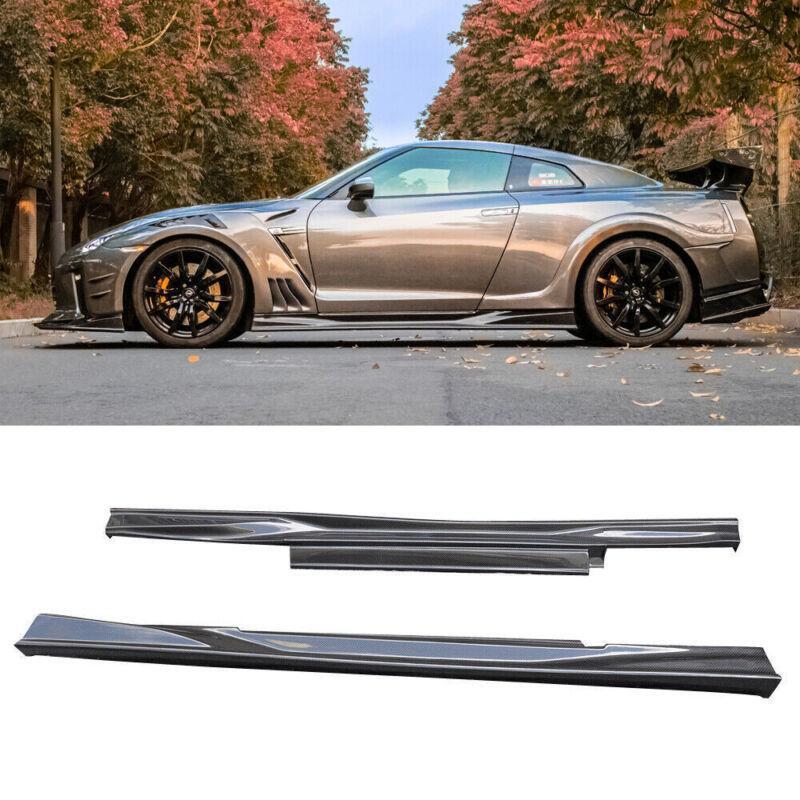 Carbon fiber is suitable for Nissan GTR R35 TS style side skirts with extended lip aprons boilers.
