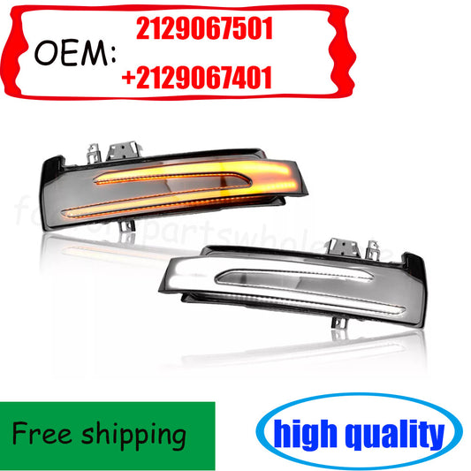 1 Pair L+R Turn Signal Side Mirror LED Lights Cover Cap for Benz C204 W221 W212 n