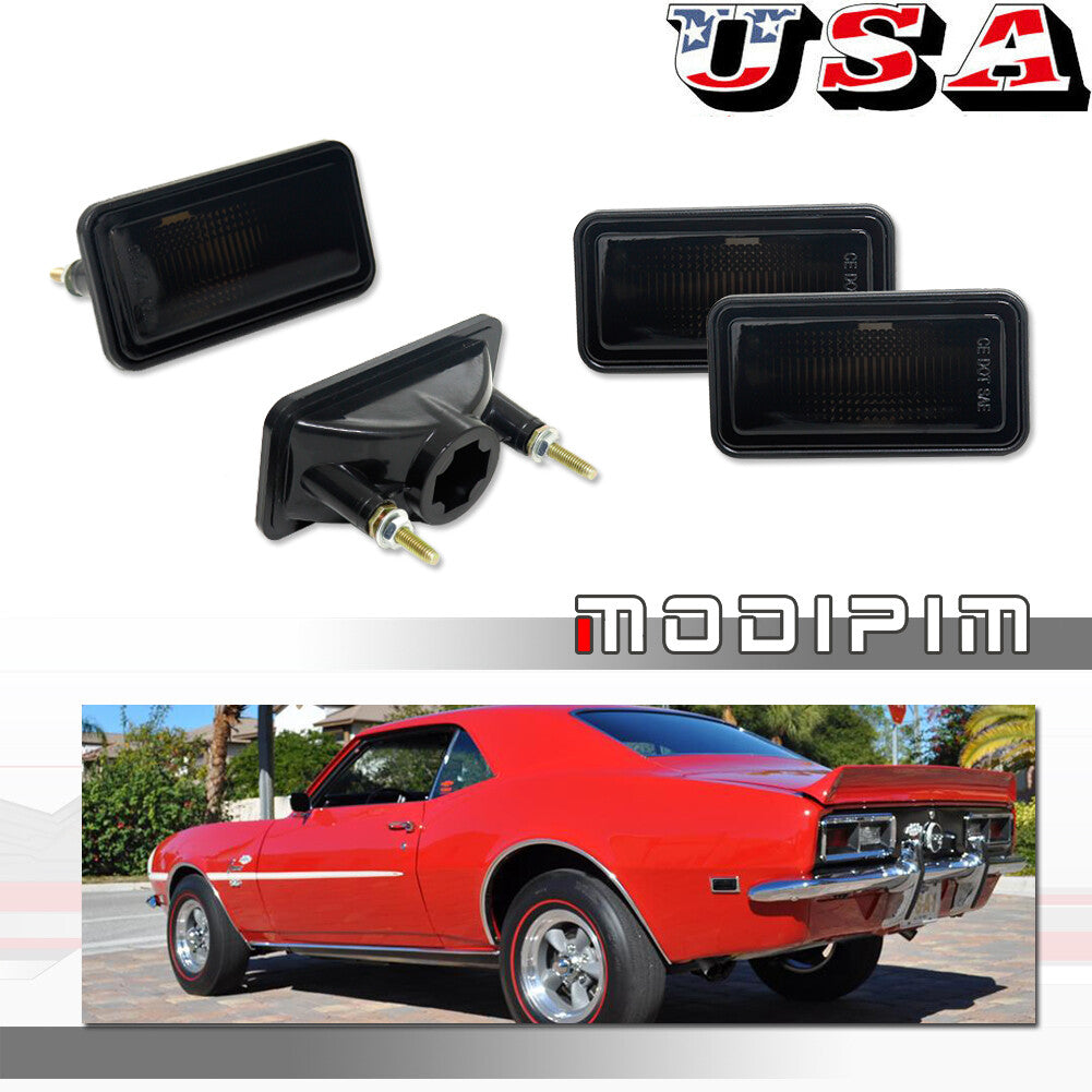 Smoked F&R side marker light housing suitable for 68-69 Camaro Impala Nova for Corvette - v