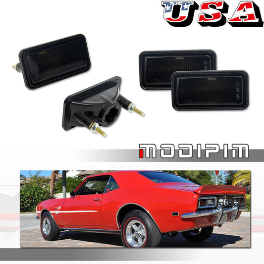 Smoked F&R side marker light housing suitable for 68-69 Camaro Impala Nova for Corvette - v