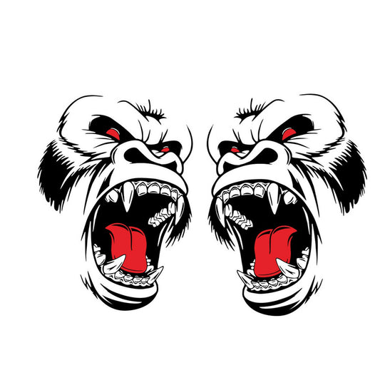 Pair Horror Ape Graphics Vinyl Stickers for DIY Car Body Hood Side Fender Decal