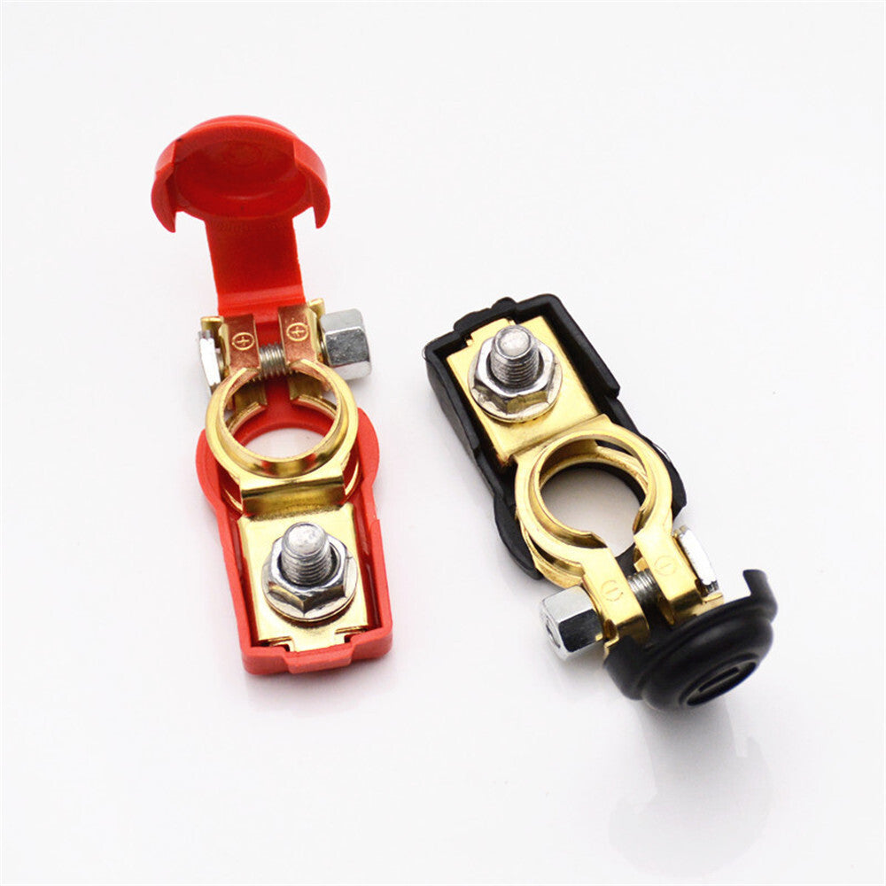 Pair 12V Copper Battery Terminal Car Vehicle Quick Connector Cable Clamp Clip