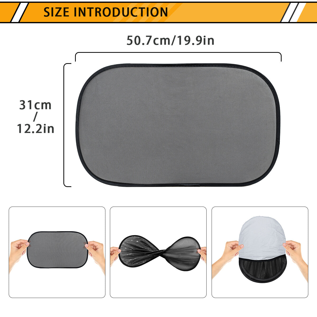 2-piece privacy automatic side window sunshade UV anti-static adsorption set n