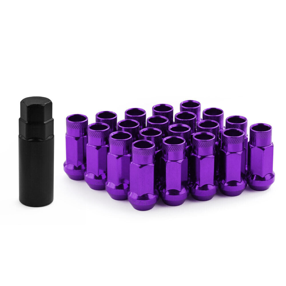 M12x1.5/M12x1.25 Lug Nuts 48mm Tuner Steel Gunmetal Open End Extended 20PCS Q