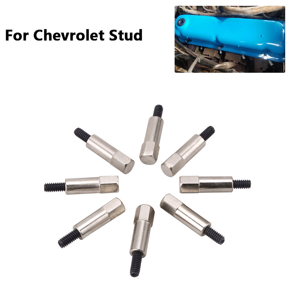 8Pcs Chrome Valve Cover Bolt Set Small Block Accessories For 283 305 350 Q