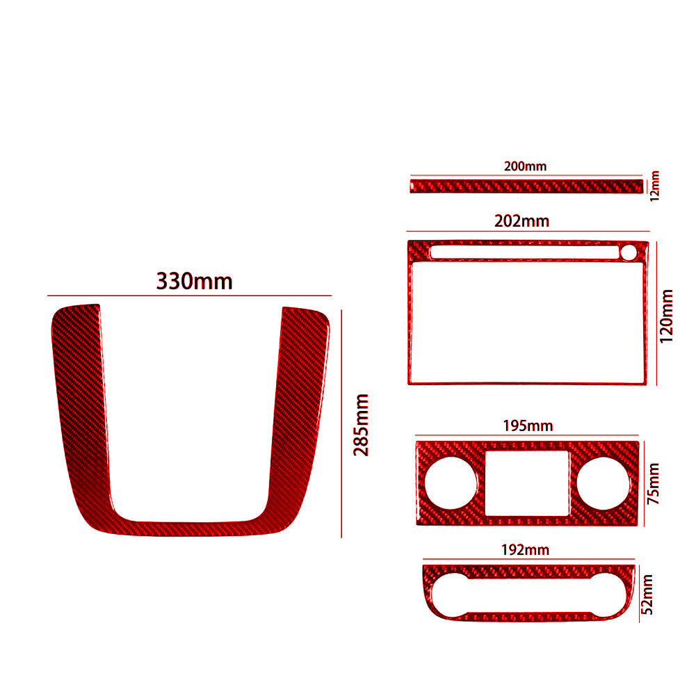 Red Carbon Fiber Rear Door Armrest Cover Trim For W211 2003-2009 v