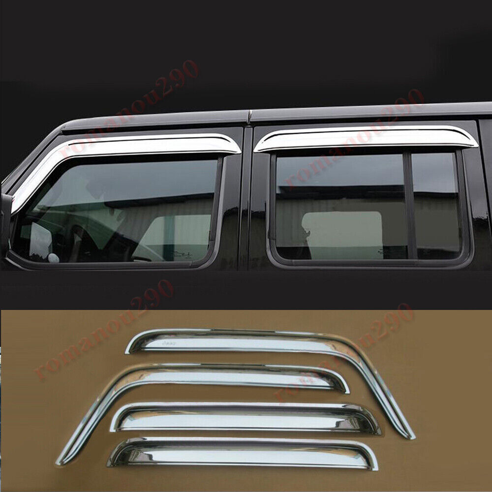 for Jeep for Wrangler 2018-2024 silver Window Visors Sun Rain Guard Vent Deflectors