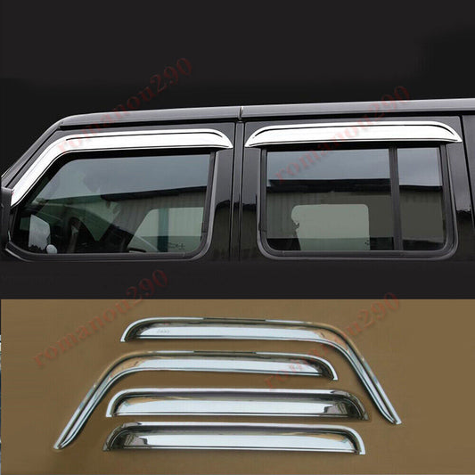 for Jeep for Wrangler 2018-2024 silver Window Visors Sun Rain Guard Vent Deflectors