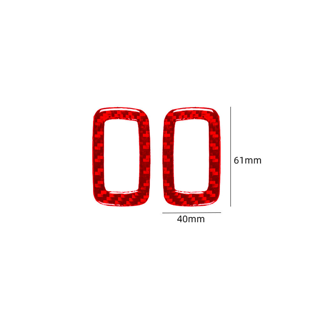2-Piece Red Carbon Fiber Interior Rear Door Control Cover Trim for Chrysler 200