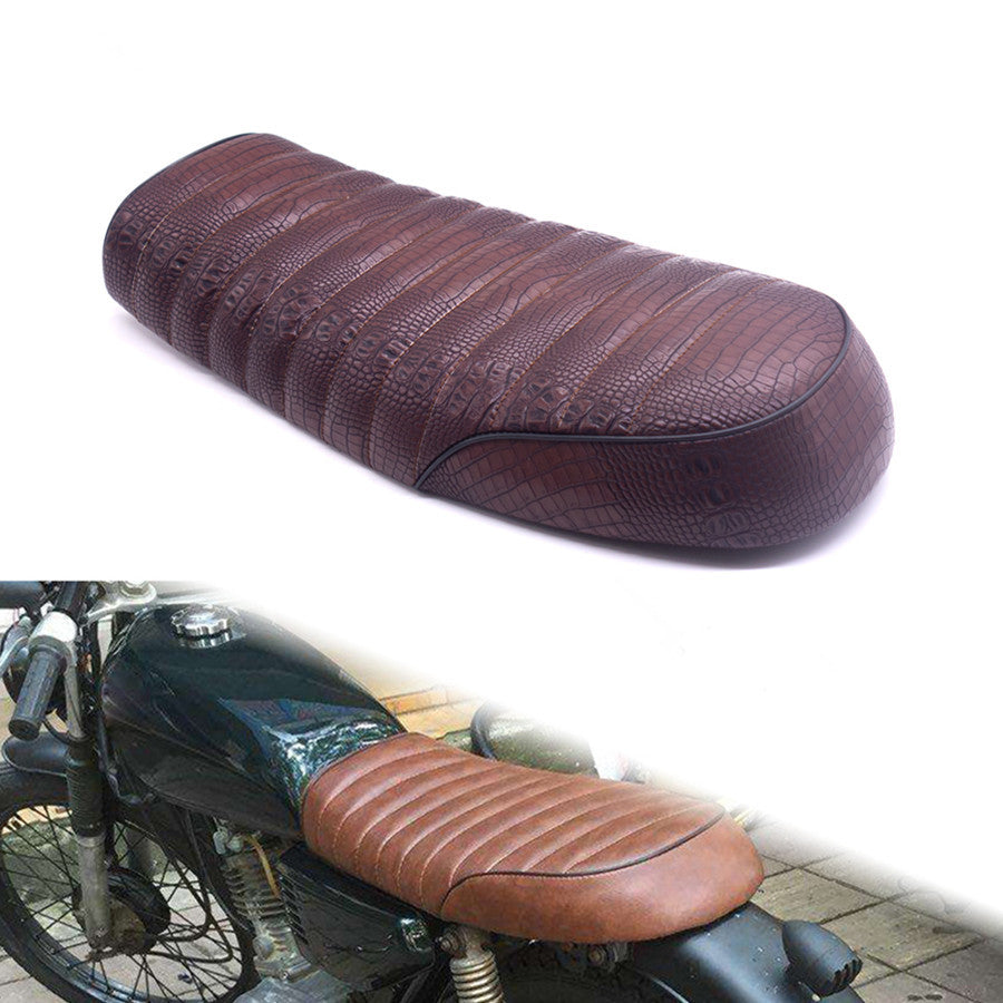 Brown Flat Brat Saddle Serpentine Vintage Cafe Racer for Seat for Honda CB350 CB400 Q