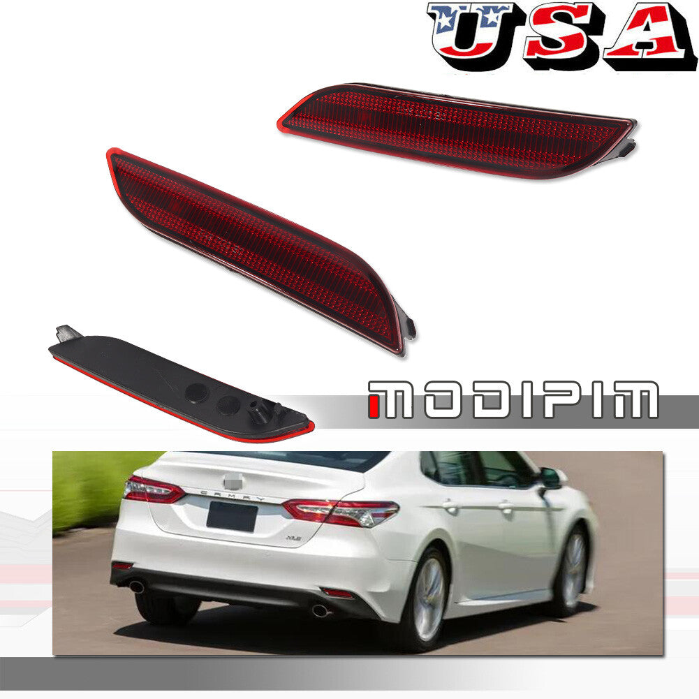 Left + Right rear bumper light reflectors for Toyota for Camry 2018 - 2020 - 2021 Q