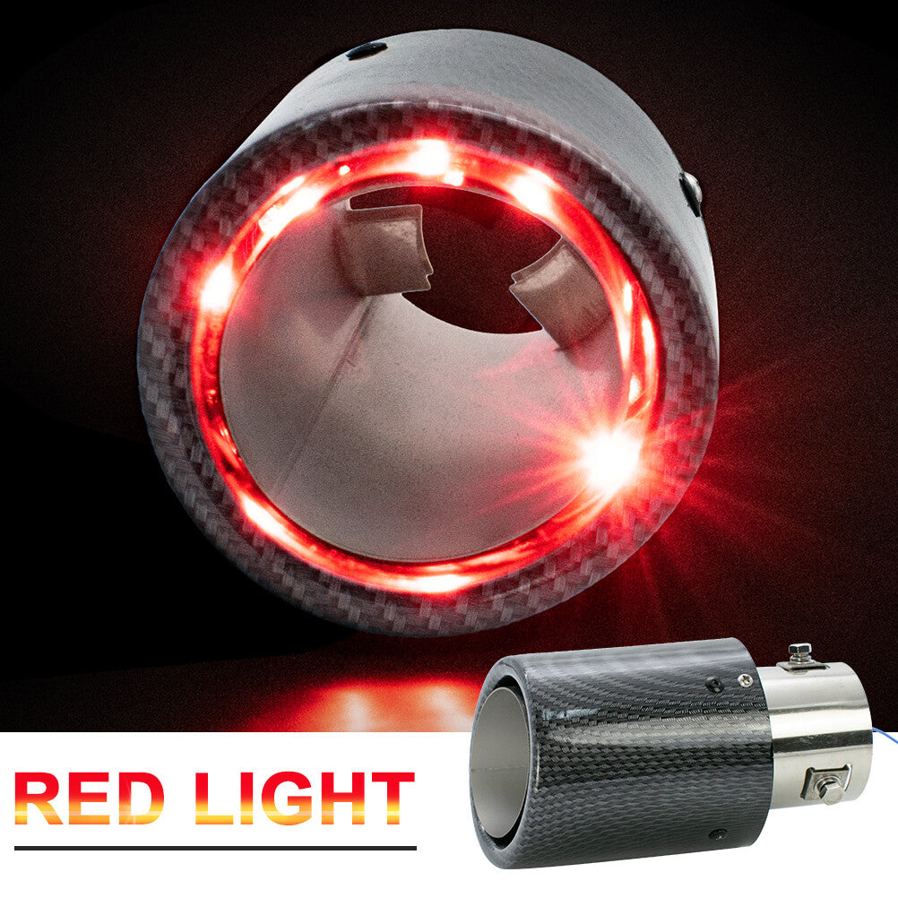 1x 2.48'' Inlet LED Car Muffler Exhaust Pipe Tip Sound Resonator Stainless AU Q