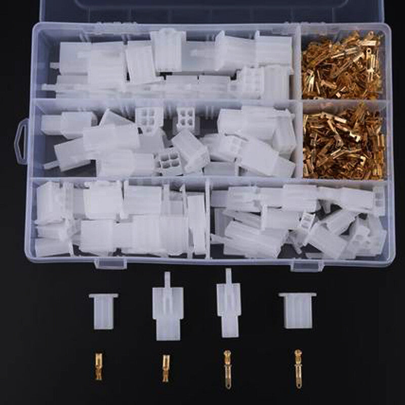 380-piece pack of 2.8mm wire connector housings, terminal pins, crimp terminals - n