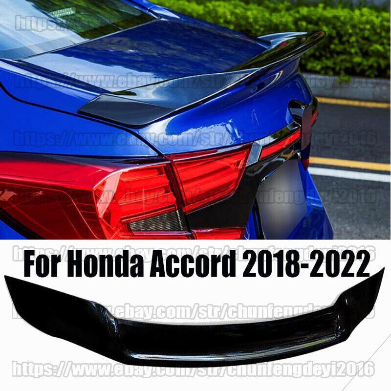 Glossy Black R Style Rear Spoiler Tail Trunk Lip Wing for Honda Accord 2018-2022