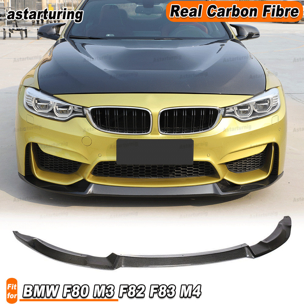 for BMW F80 M3 F82 F83 M4 2014-19 REAL CARBON Front Bumper Lip Spoiler Splitter