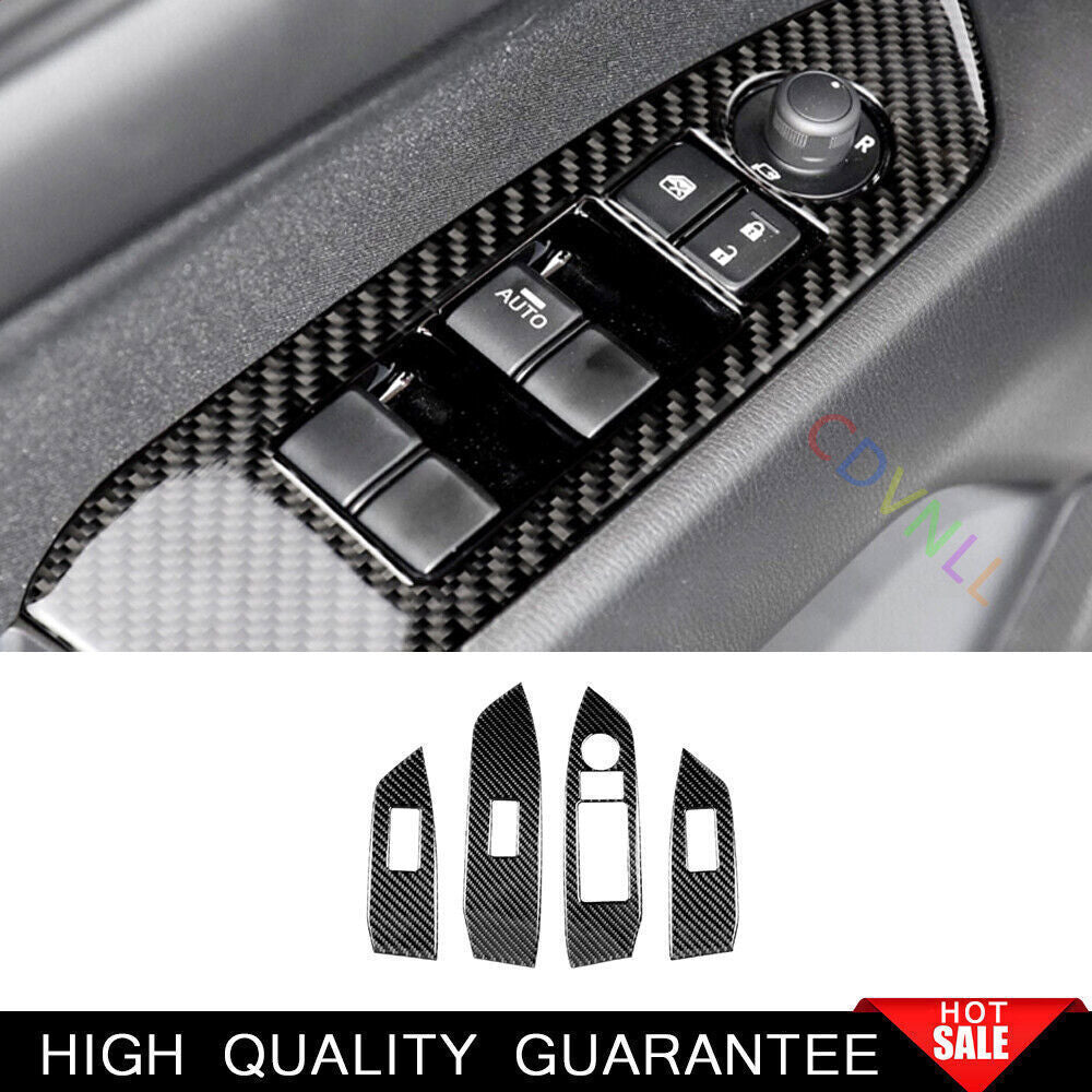 for Mazda CX-5 2017-24 Carbon Fiber Vinyl Window Lift Panel Switch Cover Trim 4P