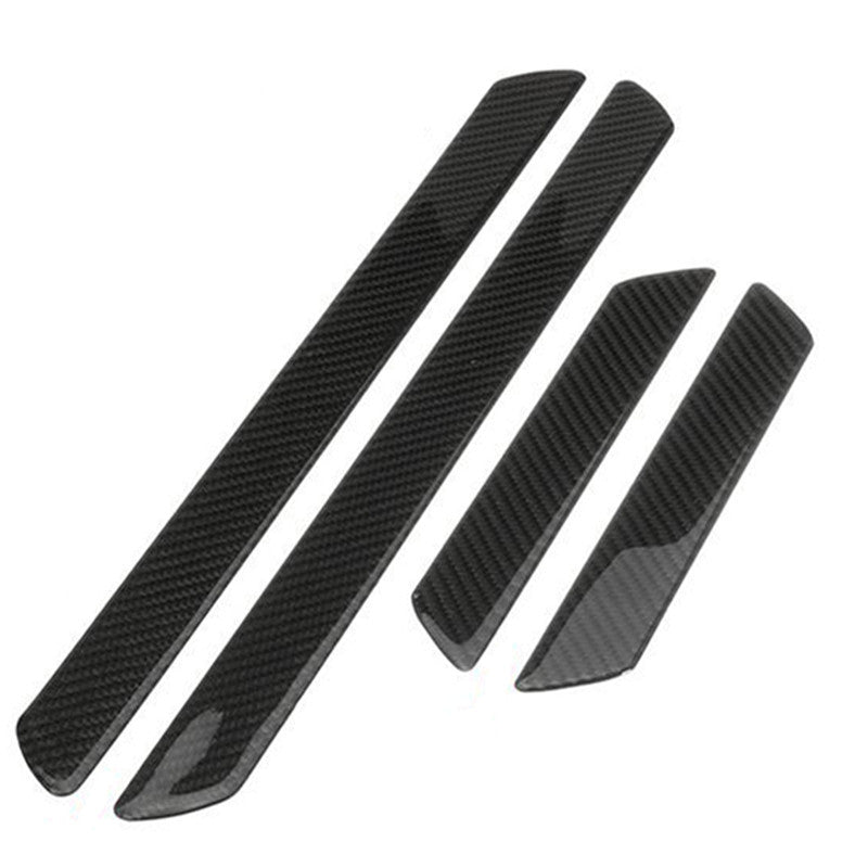Car Carbon Fiber Scuff Plate Door Sill Pedal Cover Panel Step Protect Guard Mat