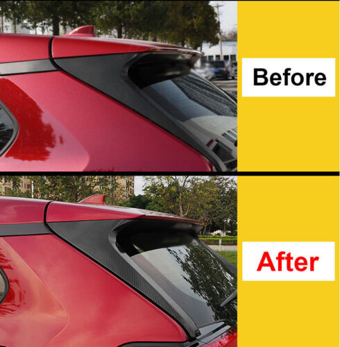 2X Car Tail Cover Rear Window Trim Strip Carbon Fiber for Toyota RAV4 2019-2023