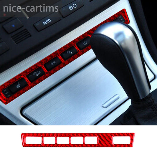 Red Carbon Fiber Multi-function Button Cover Kit for BMW X3 E83 2004-2010 Type-A