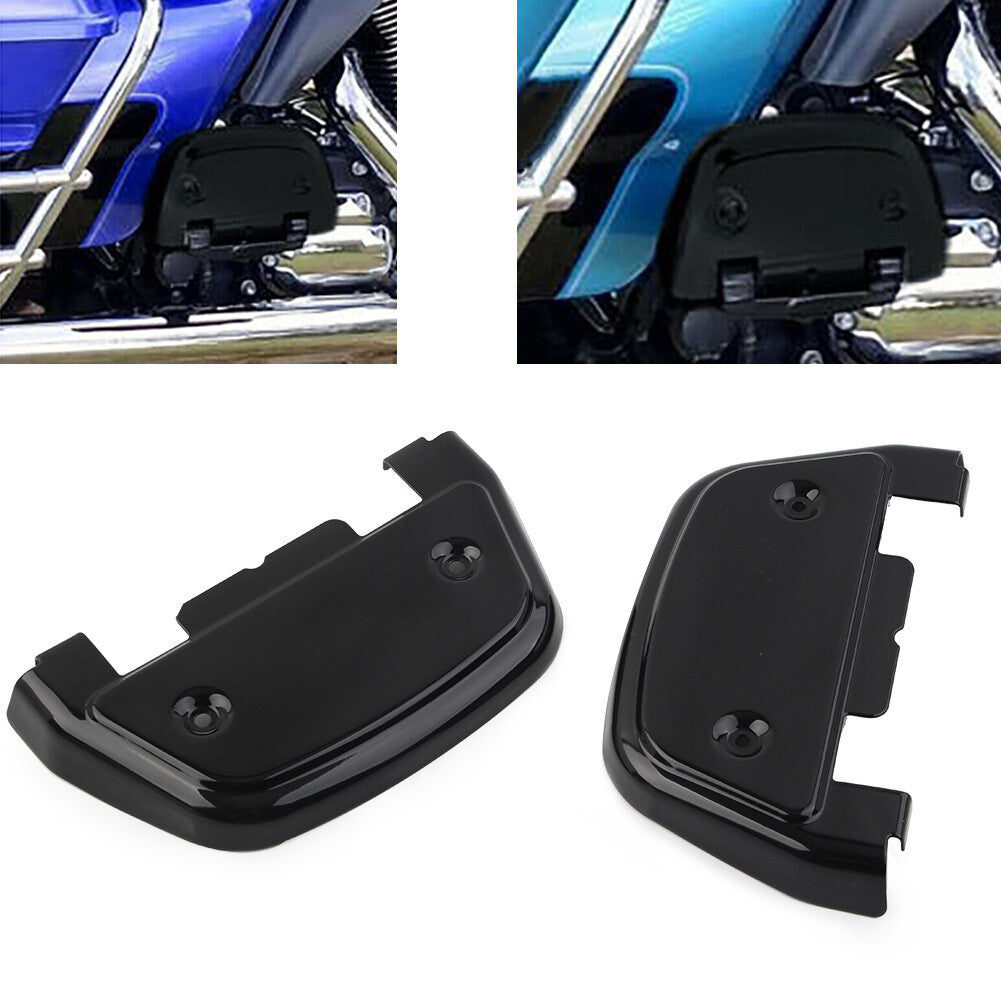 Pair Passenger Footboard Floorboard Covers Black for Harley Touring Road Glide