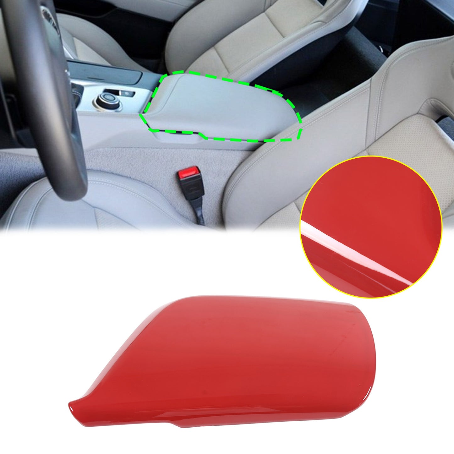 ABS Red LHD Interior Center Console Gear Bottom for Supra A90 2019-22- v
