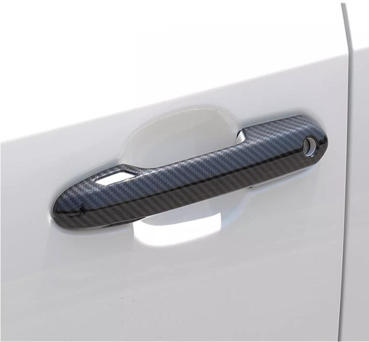 4P Carbon Fiber Front Side Door Handles Cover Trim for Toyota Highlander 2020-24