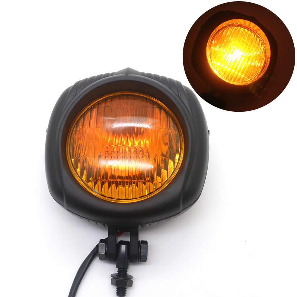 Motorcycle Black Metal Vintage Retro Headlight for Harley Chopper Bobber Custom Q