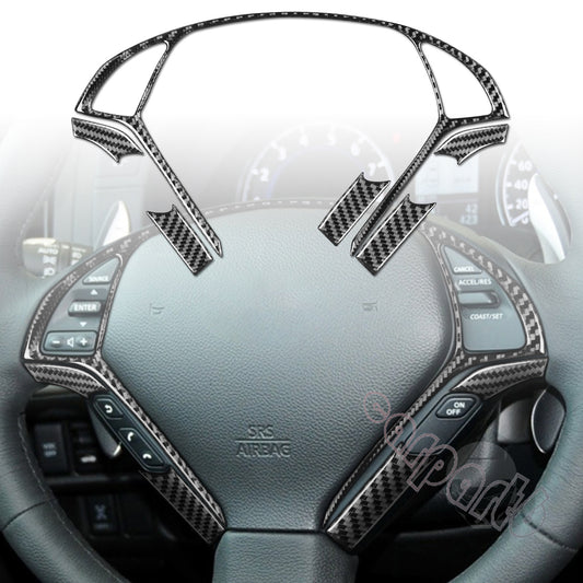 for Infiniti G37 08-13 Carbon Fiber Steering Wheel Frame Cover Trim Accessories